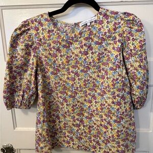 English Factory Floral Puff Sleeve Top SZ Small